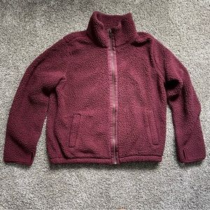 Old Navy Maroon Sherpa Zip Up